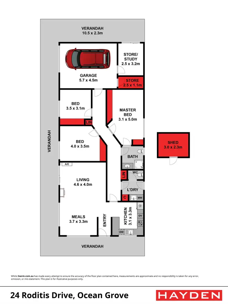 Floorplan of Homely house listing, 24 Roditis Drive, Ocean Grove VIC 3226