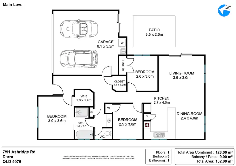 Floorplan of Homely townhouse listing, 7/91 Ashridge Road, Darra QLD 4076