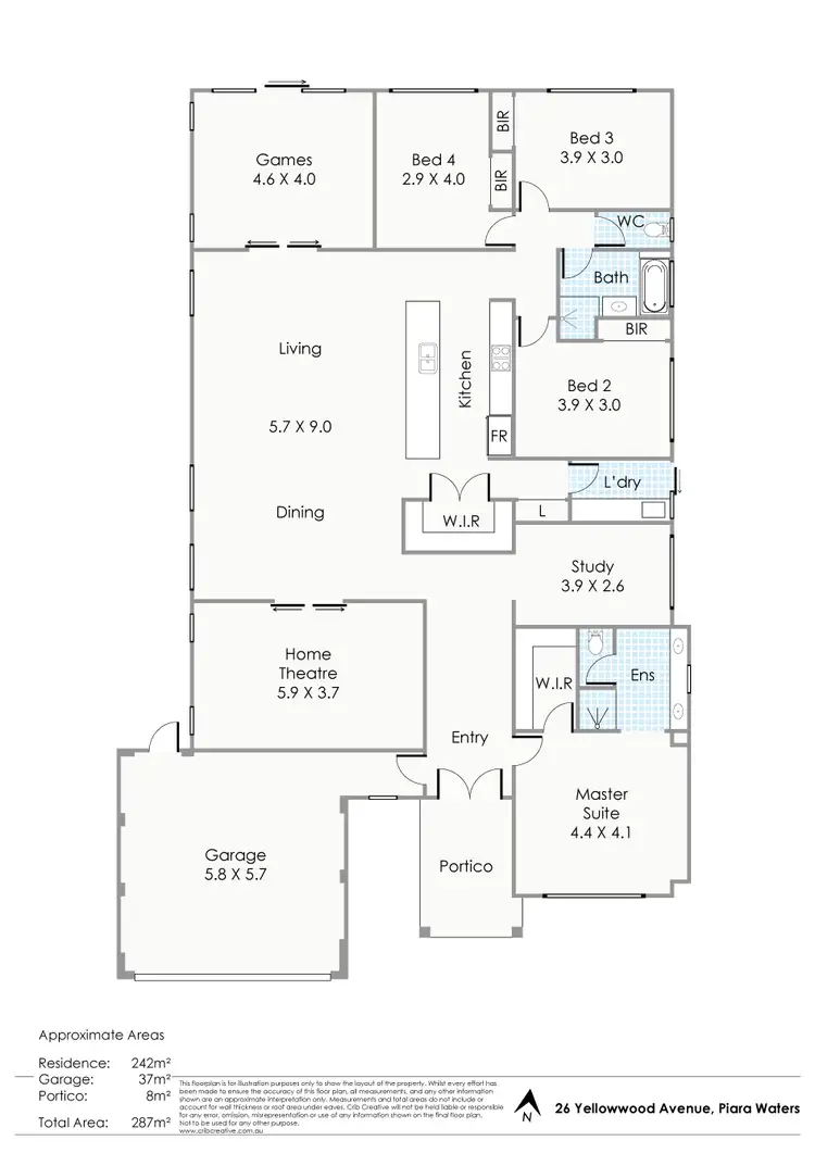 Floorplan of Homely house listing, 26 Yellowwood Avenue, Piara Waters WA 6112