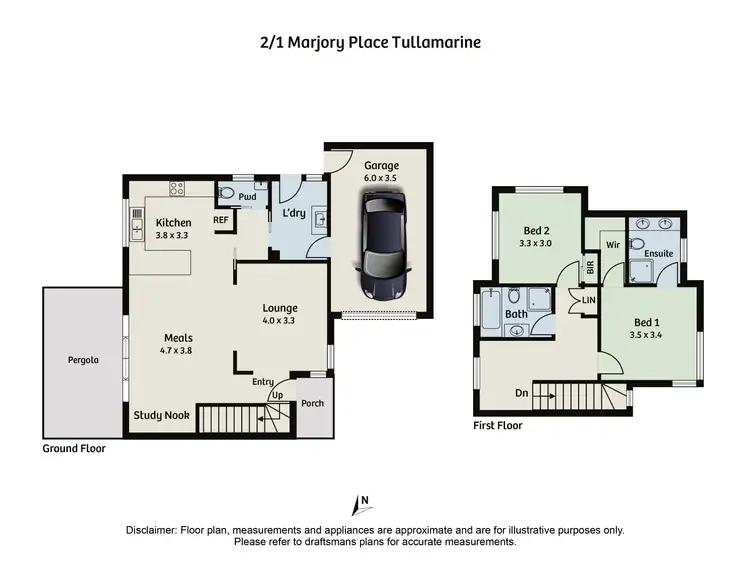 Floorplan of Homely townhouse listing, 2/1 Marjory Place, Tullamarine VIC 3043