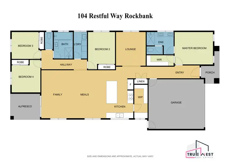 Floorplan of Homely house listing, 104 Restful Way, Rockbank VIC 3335