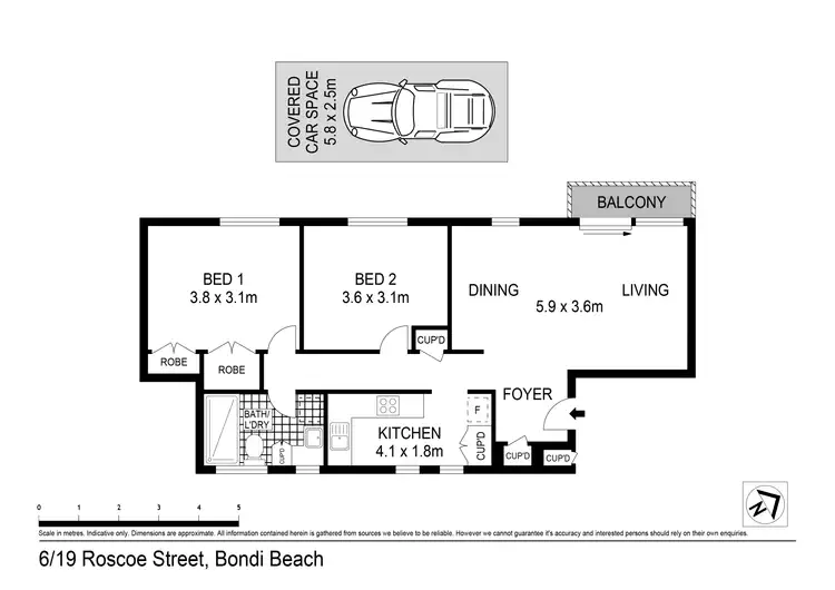 Floorplan of Homely apartment listing, 6/19 Roscoe Street, Bondi Beach NSW 2026