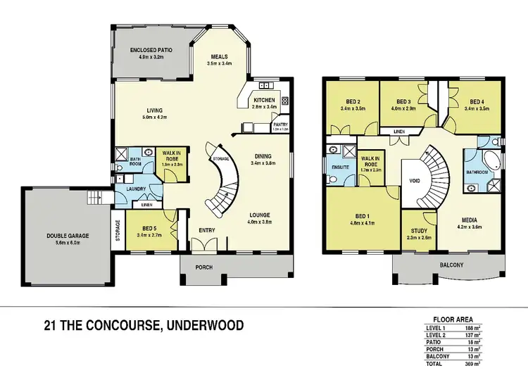 Floorplan of Homely house listing, 21 The Concourse, Underwood QLD 4119