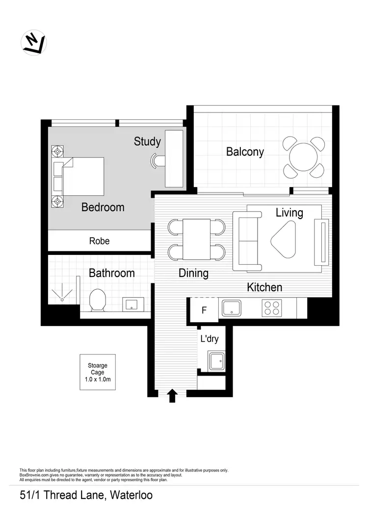 Floorplan of Homely apartment listing, 51/1 Thread Lane, Waterloo NSW 2017