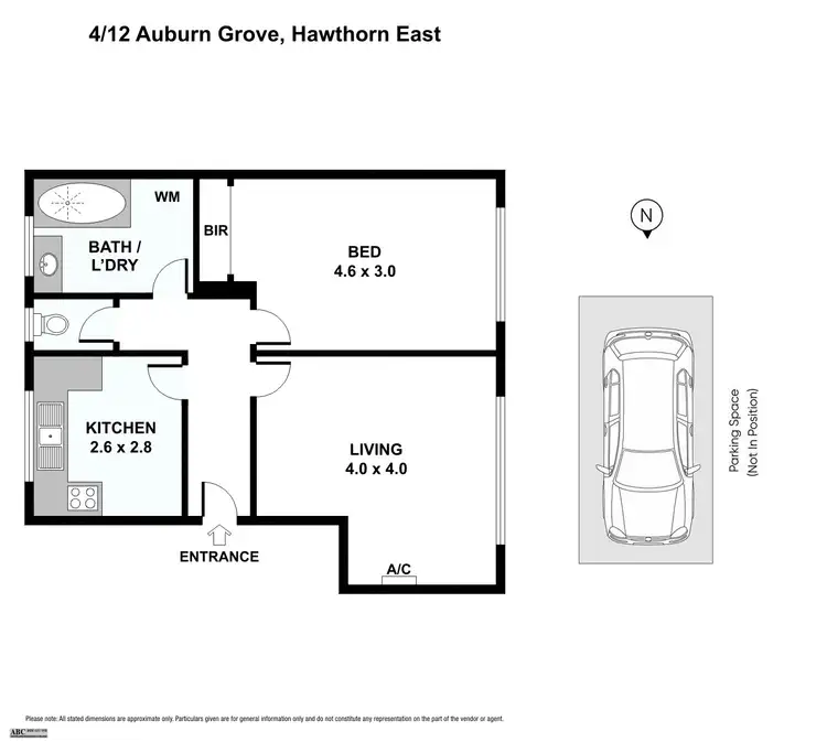 Floorplan of Homely apartment listing, 4/12 Auburn Grove, Hawthorn East VIC 3123