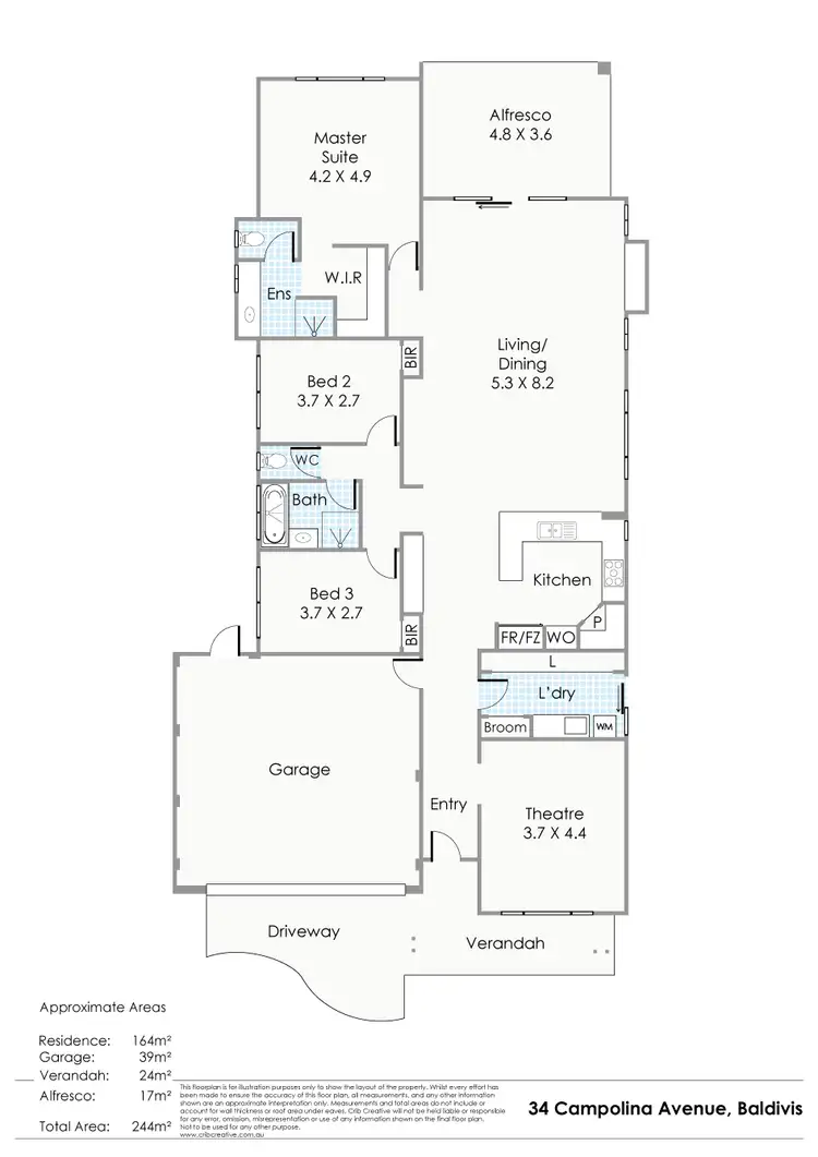 Floorplan of Homely house listing, 34 Campolina Avenue, Baldivis WA 6171