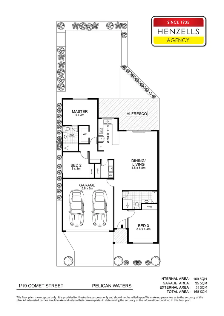 Floorplan of Homely semi-detached listing, 1/19 Comet Street, Pelican Waters QLD 4551