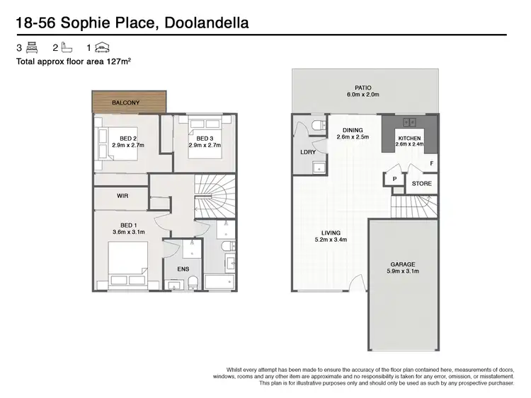 Floorplan of Homely townhouse listing, 18/56 Sophie Place, Doolandella QLD 4077