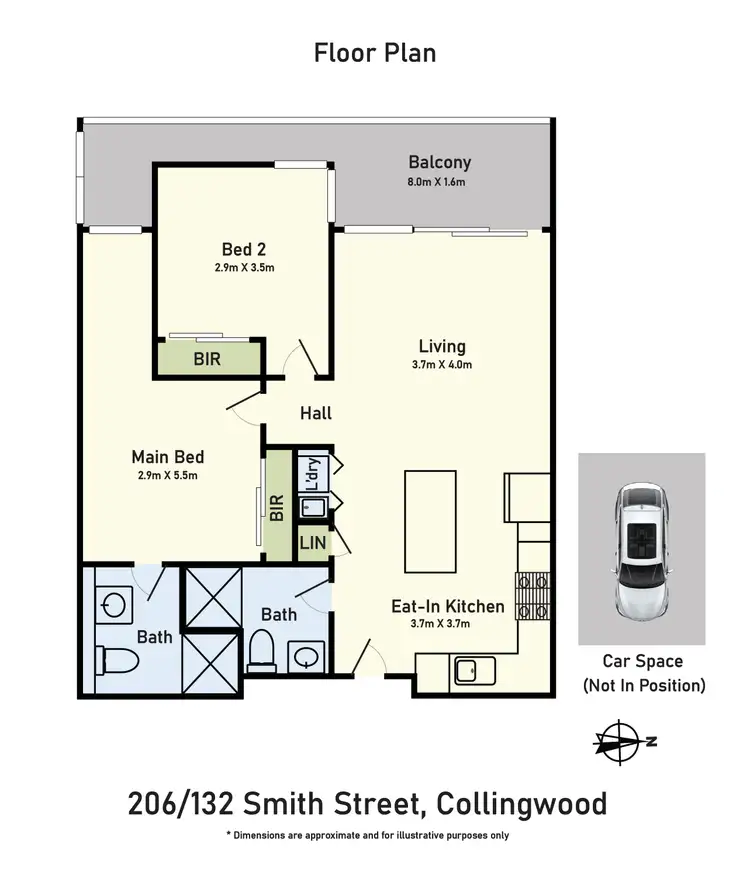 Floorplan of Homely apartment listing, 206/132 Smith Street, Collingwood VIC 3066