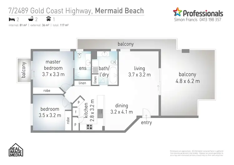 Floorplan of Homely unit listing, 7/2489-2497 Gold Coast Highway, Mermaid Beach QLD 4218