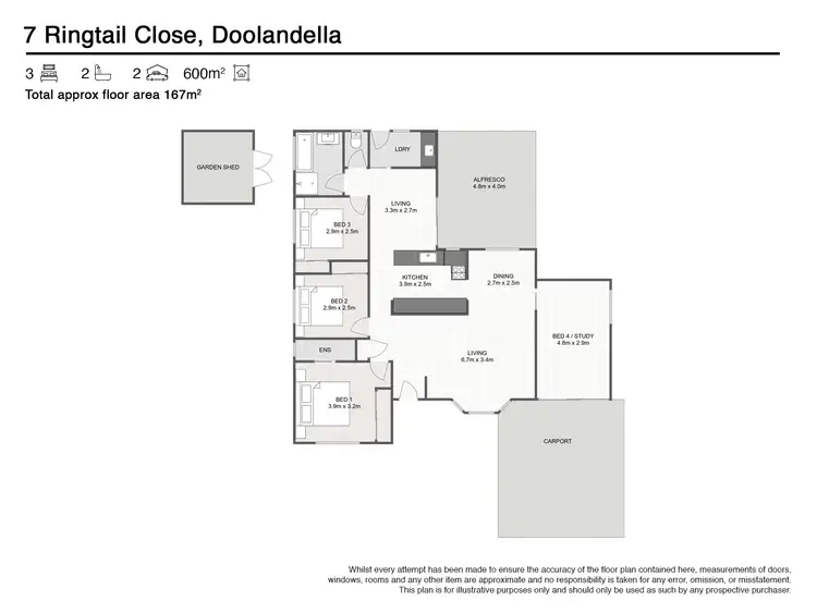 Floorplan of Homely house listing, 7 Ringtail Close, Doolandella QLD 4077
