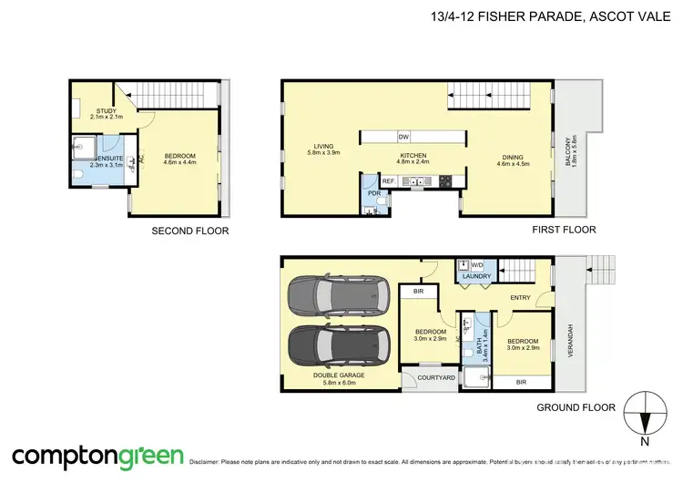 Floorplan of Homely townhouse listing, 13/4-12 Fisher Pde, Ascot Vale VIC 3032