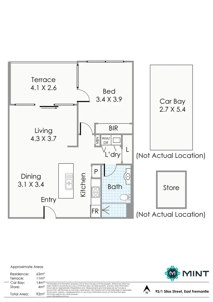 Floorplan of Homely apartment listing, 92/1 Silas Street, East Fremantle WA 6158