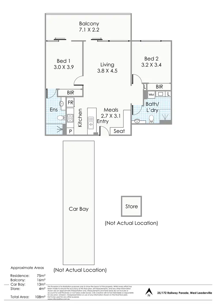 Floorplan of Homely apartment listing, 25/172 Railway Parade, West Leederville WA 6007