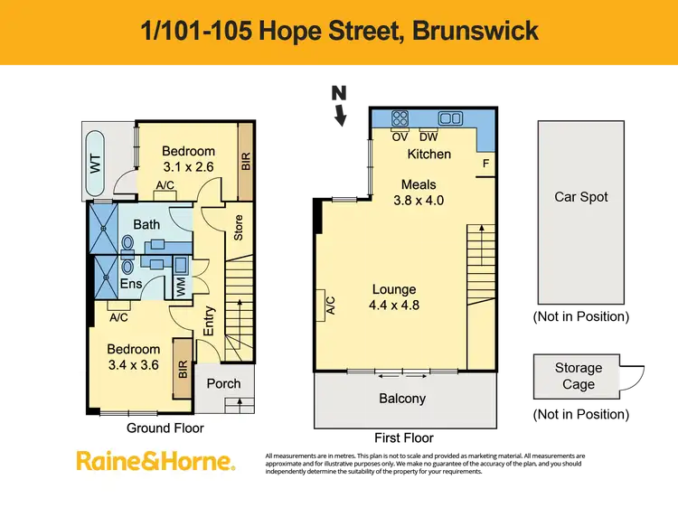 Floorplan of Homely townhouse listing, 1/101 Hope Street, Brunswick VIC 3056
