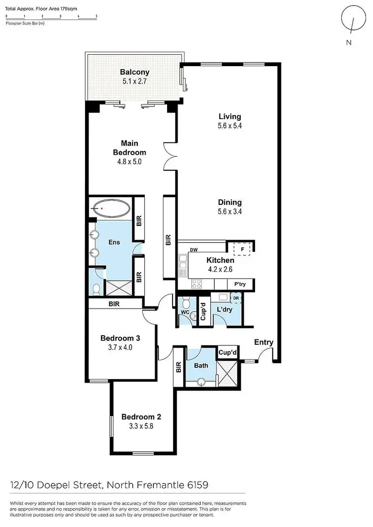 Floorplan of Homely apartment listing, 12/10 Doepel Street, North Fremantle WA 6159