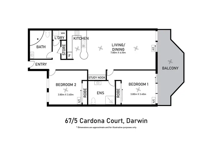 Floorplan of Homely apartment listing, 67/5 Cardona Court, Darwin City NT 800