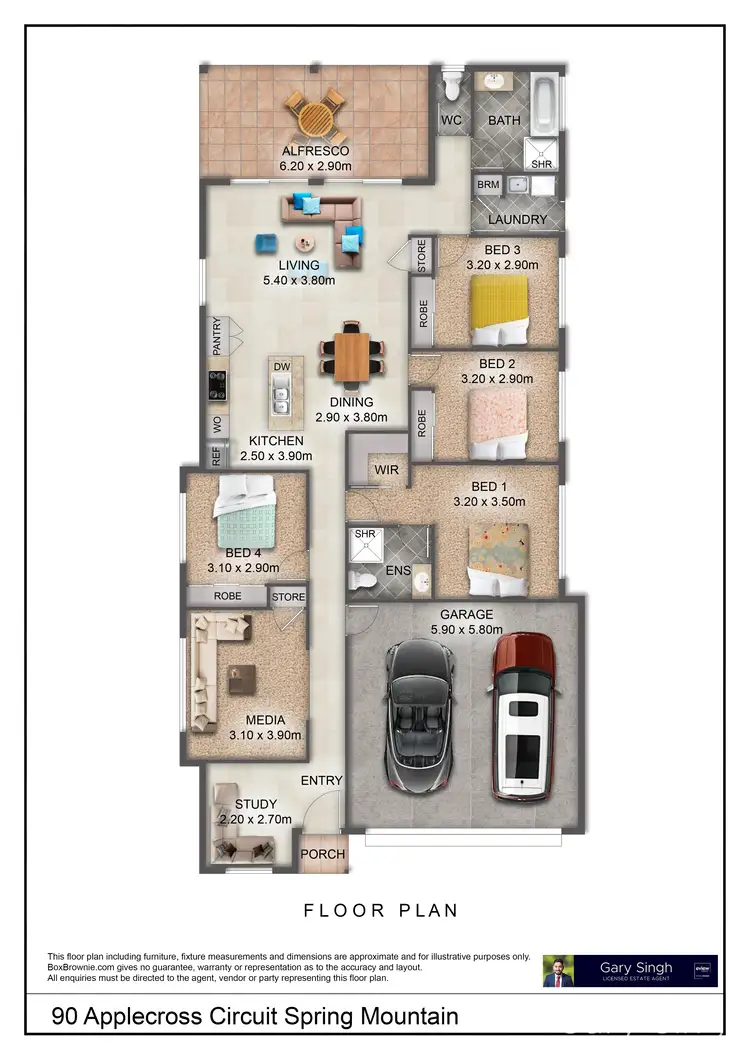 Floorplan of Homely house listing, 90 Applecross Circuit, Spring Mountain QLD 4300