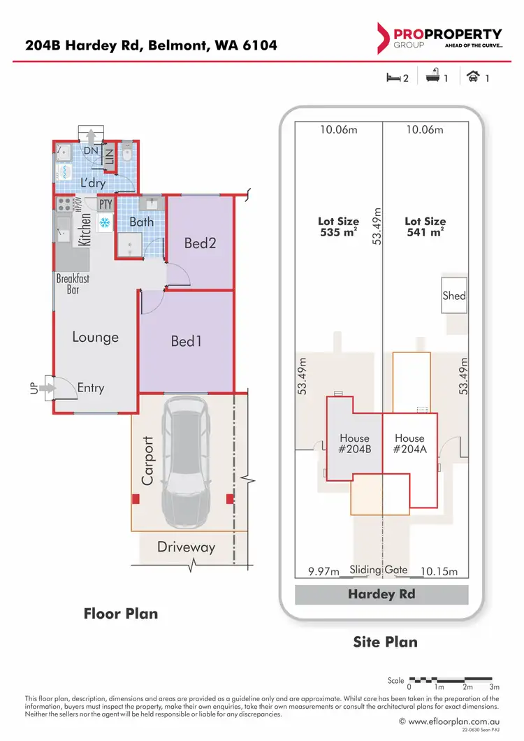 Floorplan of Homely semi-detached listing, 204 Hardey Road, Belmont WA 6104