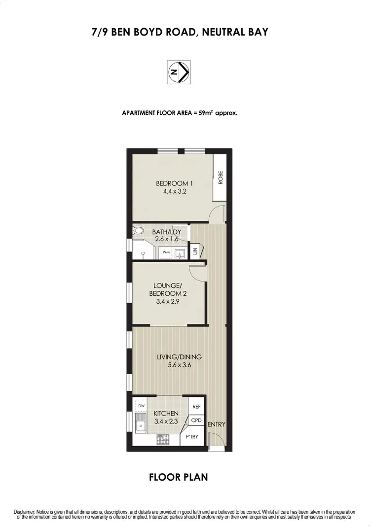 Floorplan of Homely apartment listing, 7/9 Ben Boyd Road, Neutral Bay NSW 2089