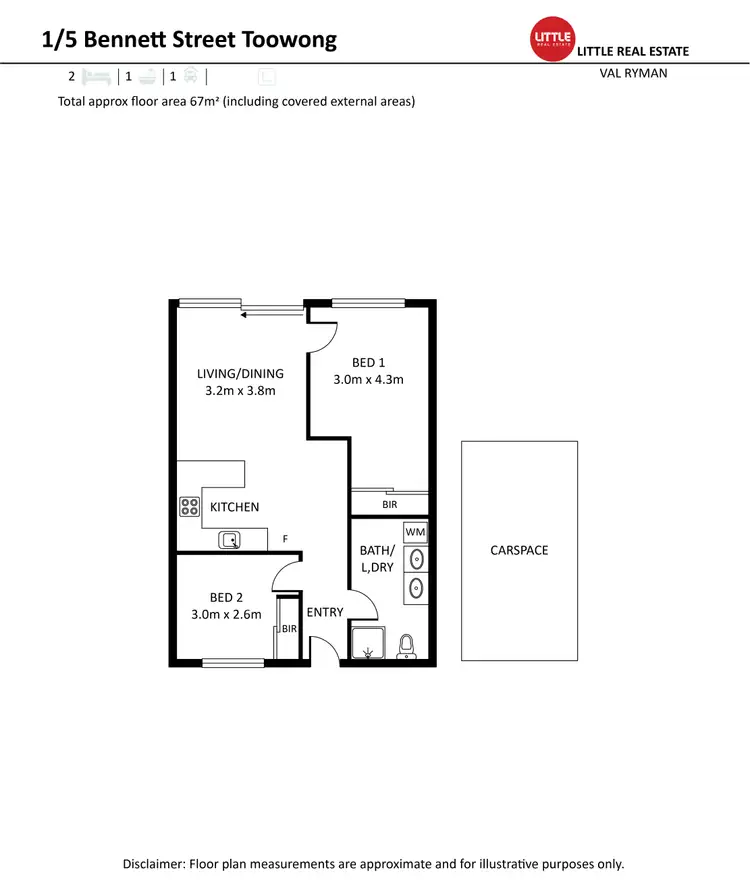 Floorplan of Homely apartment listing, 1/5 Bennett Street, Toowong QLD 4066