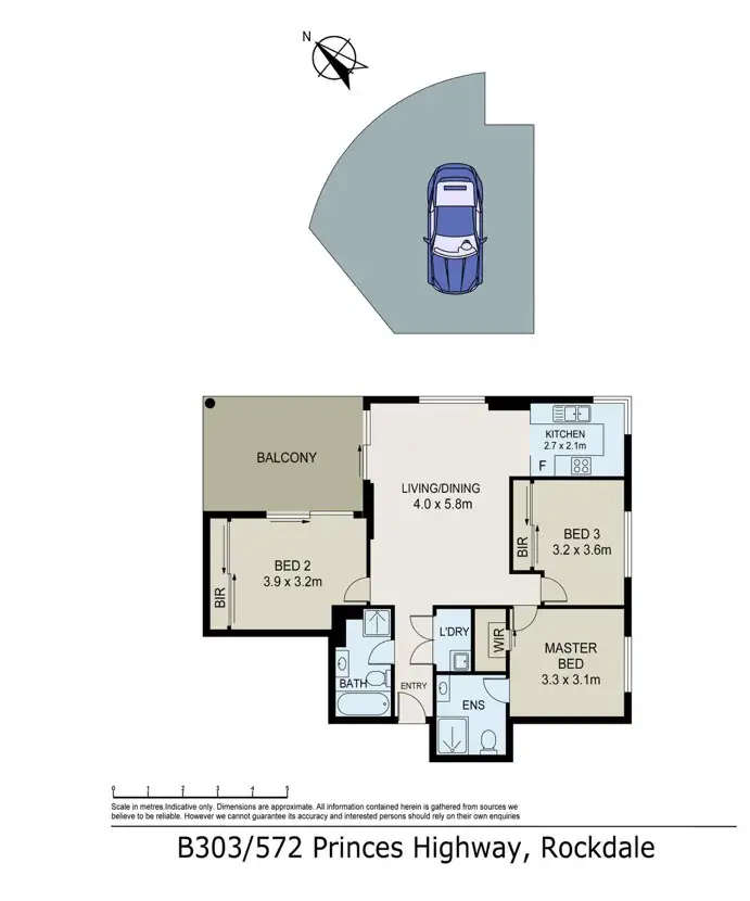 Floorplan of Homely apartment listing, B303/572 Princes Highway, Rockdale NSW 2216