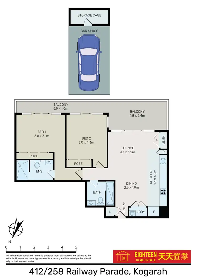 Floorplan of Homely apartment listing, 412/258 Railway Parade, Kogarah NSW 2217