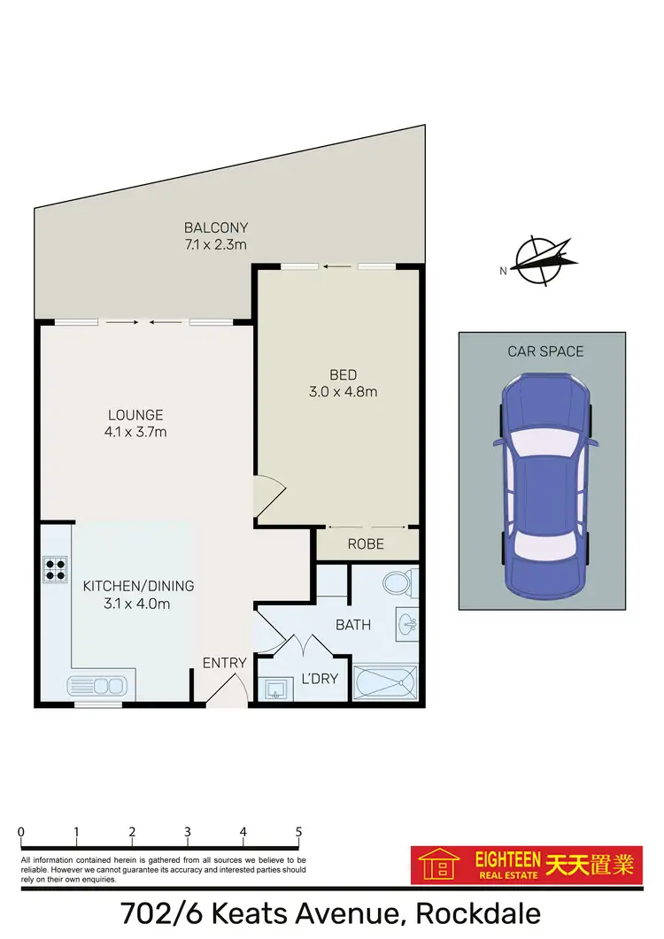 Floorplan of Homely apartment listing, 702/6 Keats Avenue, Rockdale NSW 2216