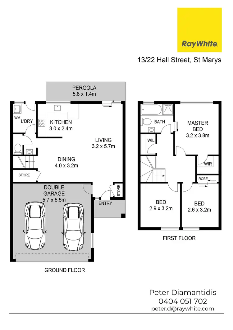 Floorplan of Homely townhouse listing, 13/22 Hall Street, St Marys NSW 2760