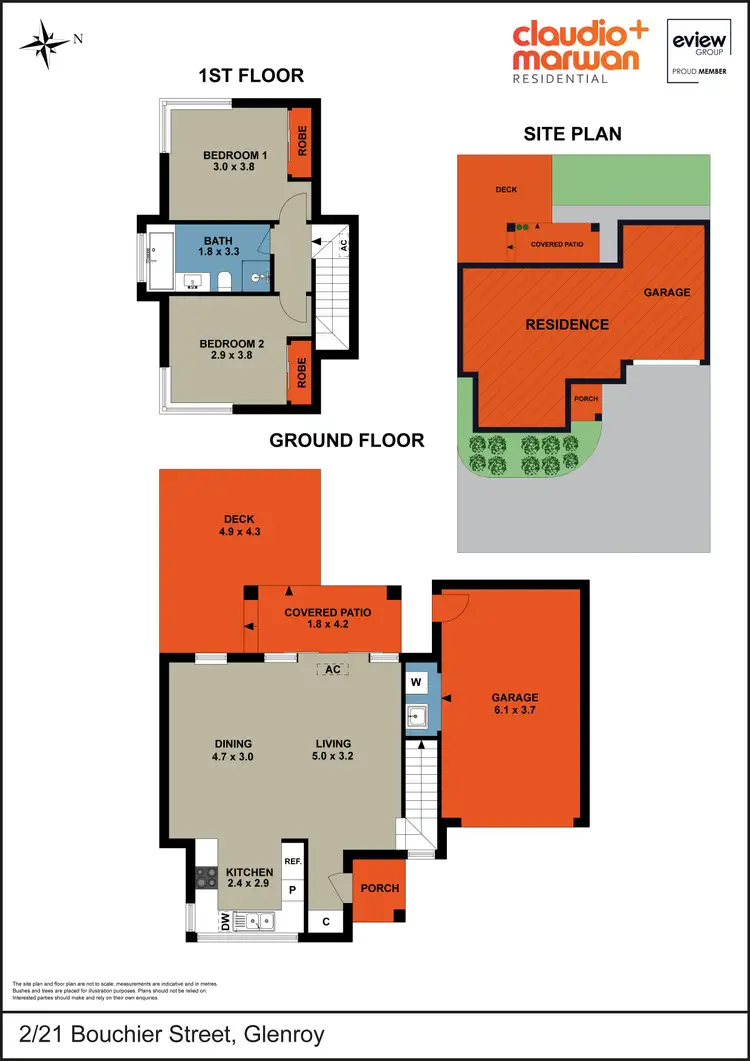 Floorplan of Homely townhouse listing, 2/21 Bourchier Street, Glenroy VIC 3046