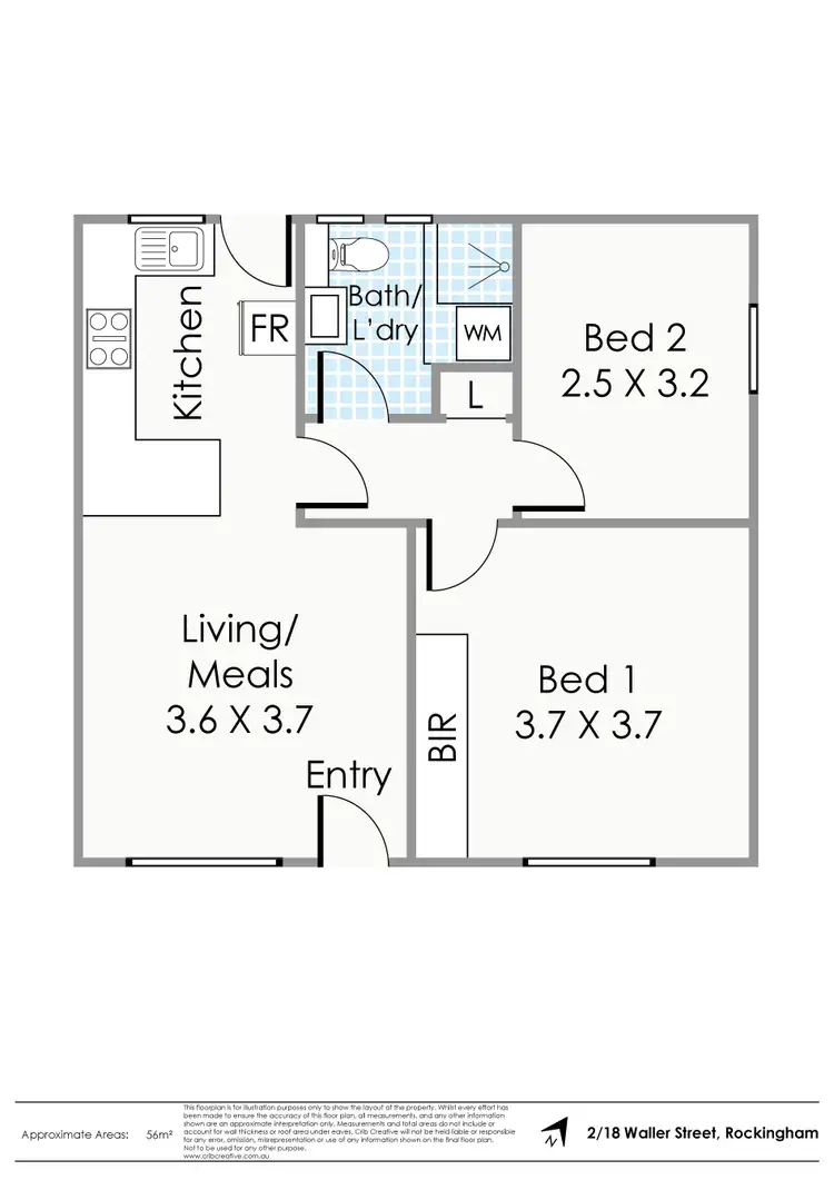 Floorplan of Homely flat listing, 2/18 Waller Street, Rockingham WA 6168
