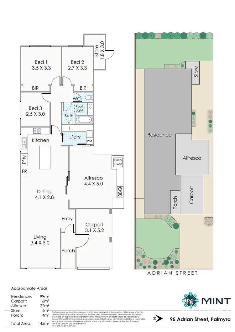 Floorplan of Homely house listing, 95 Adrian Street, Palmyra WA 6157