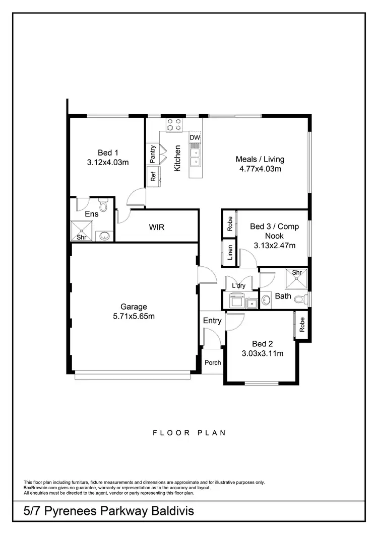 Floorplan of Homely villa listing, 5/7 Pyrenees Parkway, Baldivis WA 6171