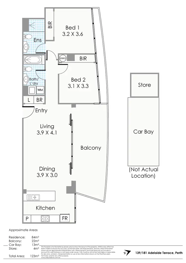 Floorplan of Homely apartment listing, 139/181 Adelaide Terrace, East Perth WA 6004