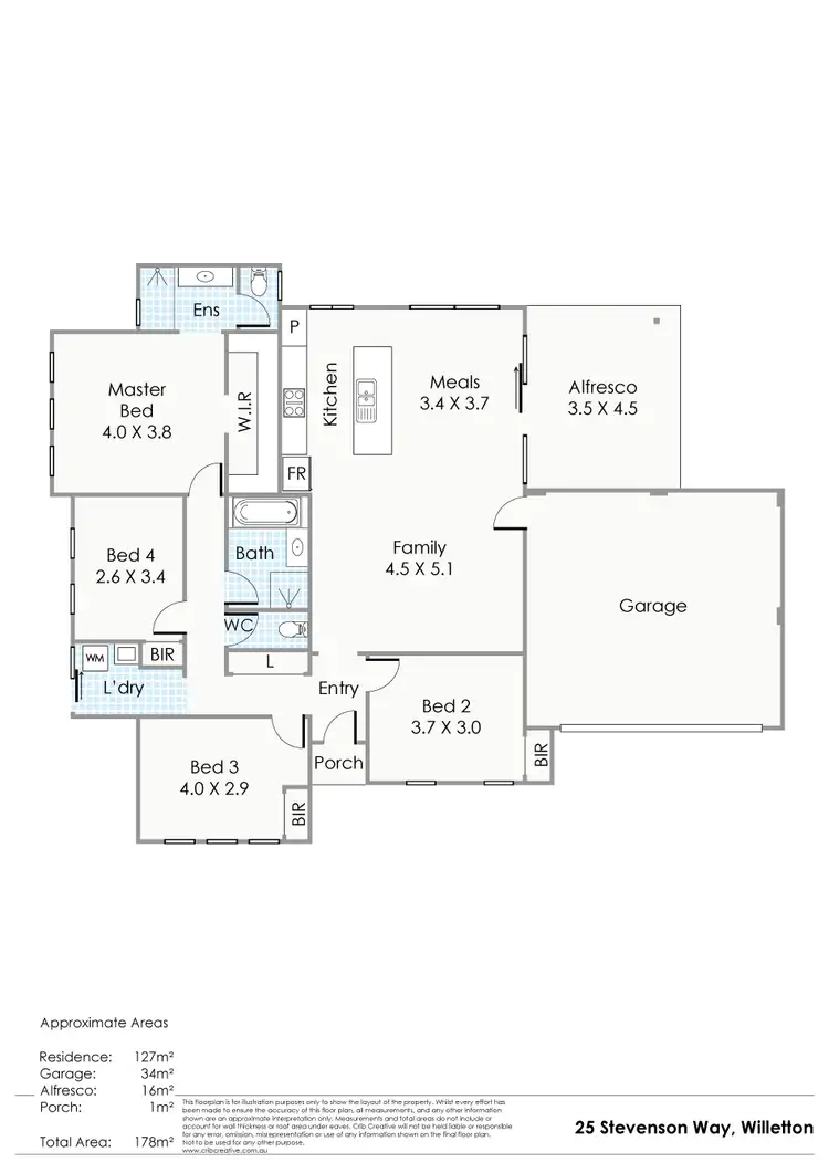 Floorplan of Homely house listing, 25 Stevenson Way, Willetton WA 6155