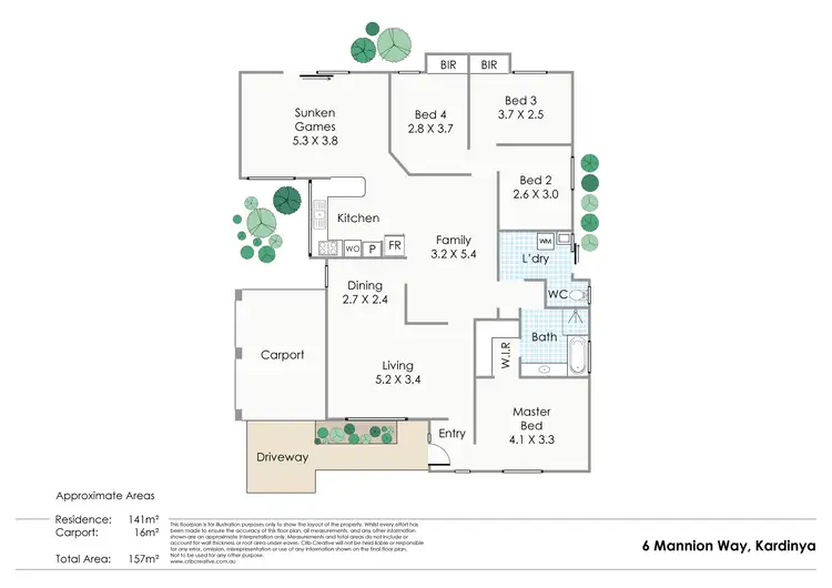 Floorplan of Homely house listing, 6 Mannion Way, Kardinya WA 6163