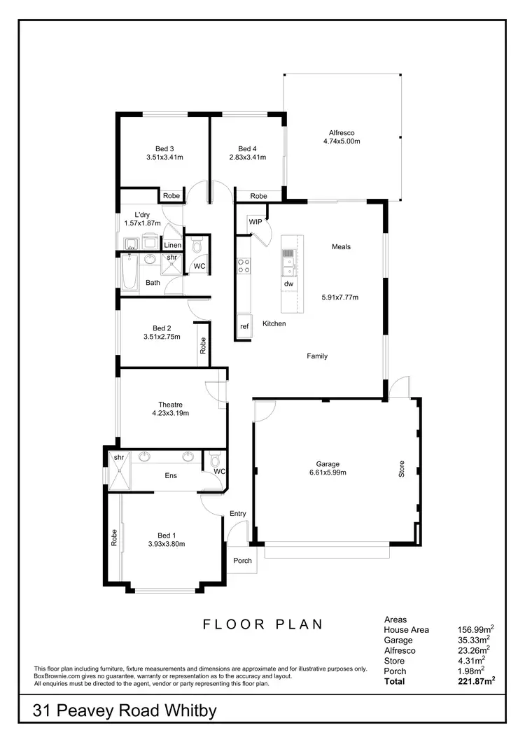 Floorplan of Homely house listing, 31 Peavey Road, Whitby WA 6123