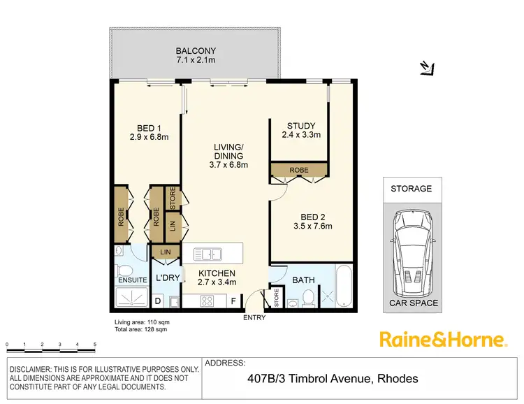 Floorplan of Homely apartment listing, 407B/3 Timbrol Avenue, Rhodes NSW 2138
