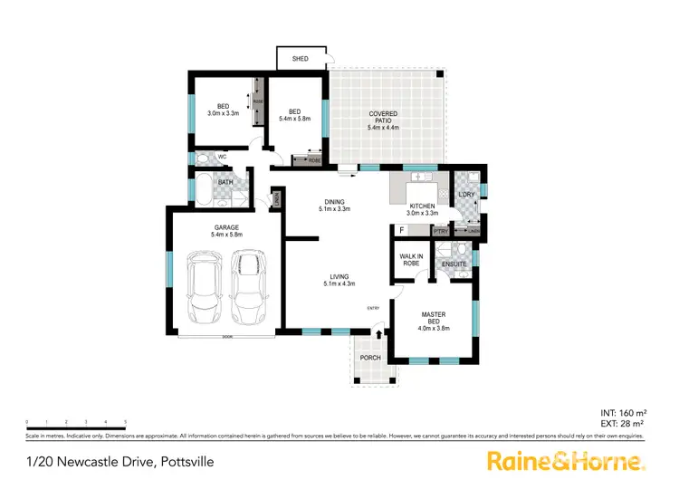 Floorplan of Homely semi-detached listing, 1/20 Newcastle Drive, Pottsville NSW 2489