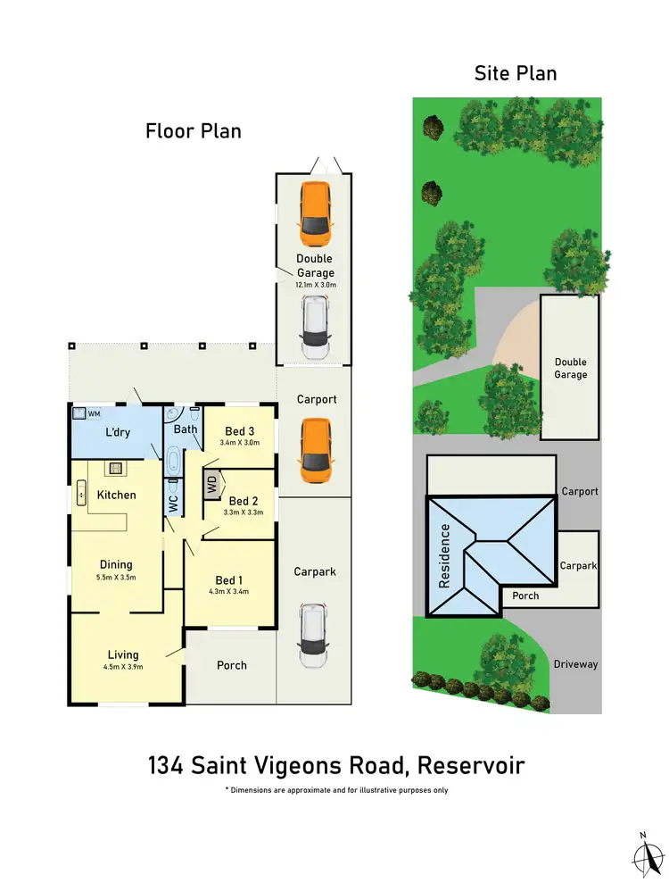 Floorplan of Homely house listing, 134 St Vigeons Road, Reservoir VIC 3073