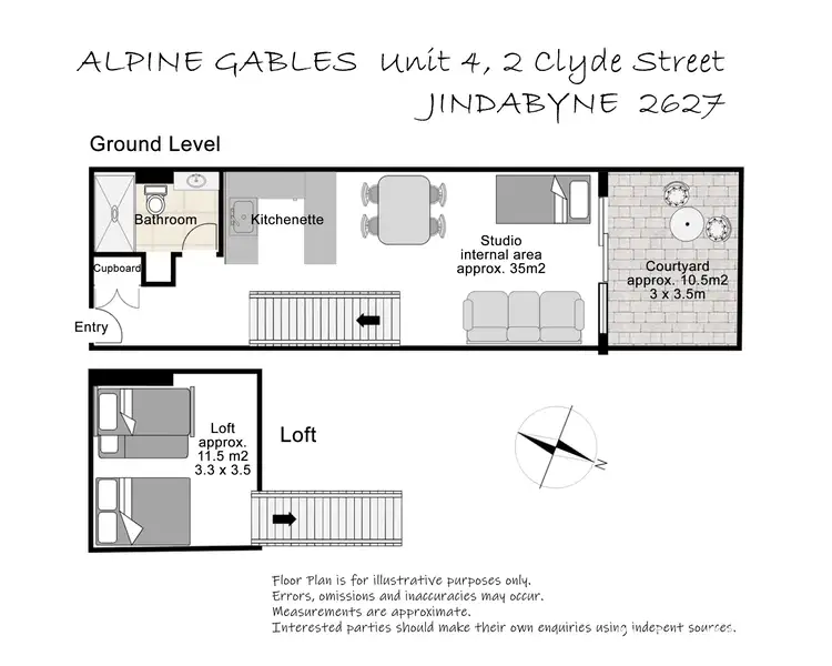 Floorplan of Homely studio listing, 4/2 Clyde Street, Jindabyne NSW 2627