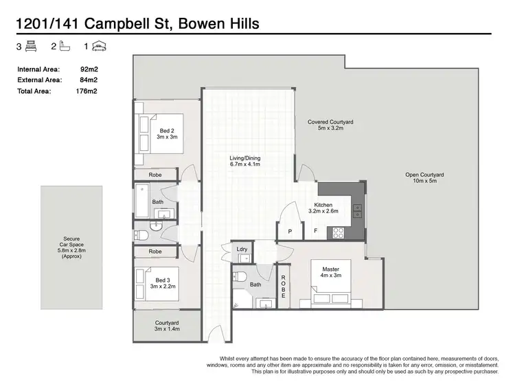 Floorplan of Homely unit listing, 1201/141 Campbell Street, Bowen Hills QLD 4006