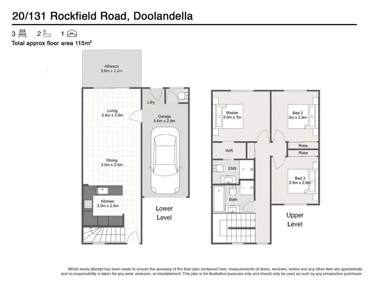 Floorplan of Homely townhouse listing, 20/131 Rockfield Road, Doolandella QLD 4077