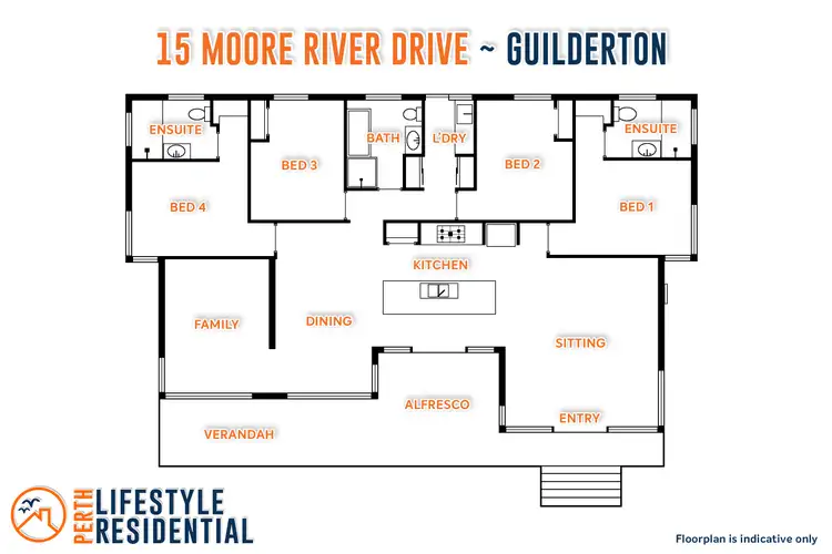 Floorplan of Homely house listing, 15 Moore River Drive, Guilderton WA 6041