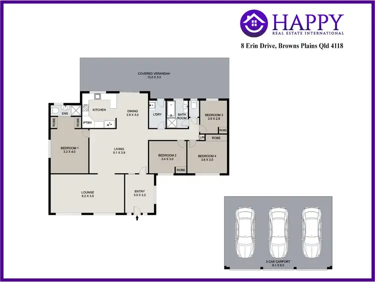 Floorplan of Homely house listing, 8 Erin Drive, Browns Plains QLD 4118