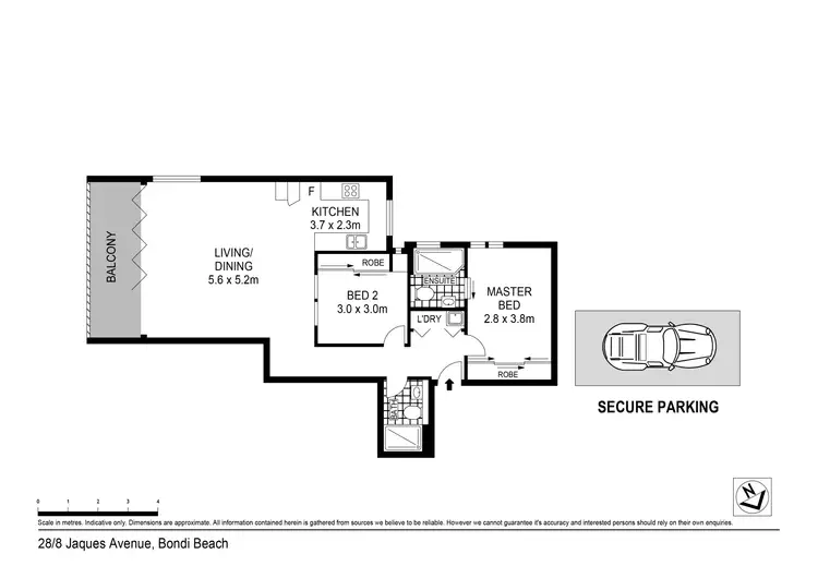 Floorplan of Homely apartment listing, 28/8 Jaques Avenue, Bondi Beach NSW 2026