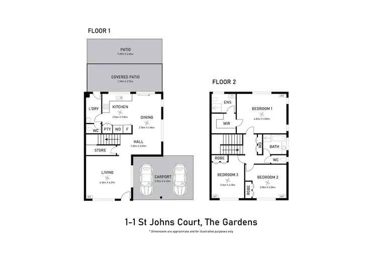 Floorplan of Homely townhouse listing, 1/1 St John Court, The Gardens NT 820