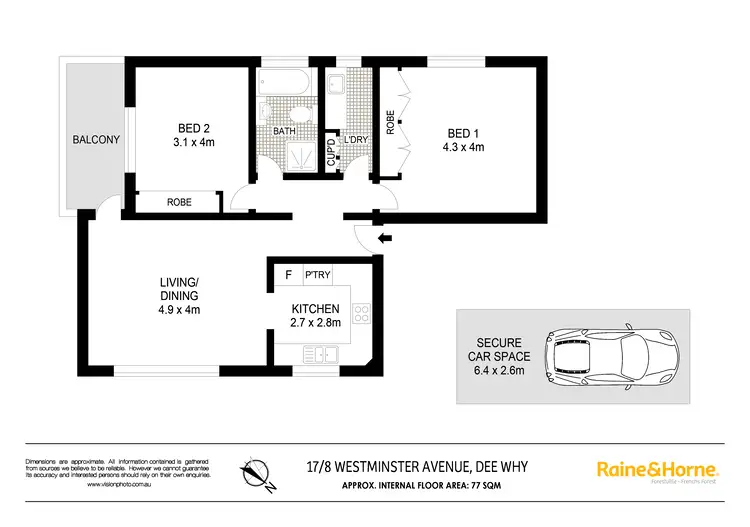 Floorplan of Homely apartment listing, 17/8 Westminster Avenue, Dee Why NSW 2099