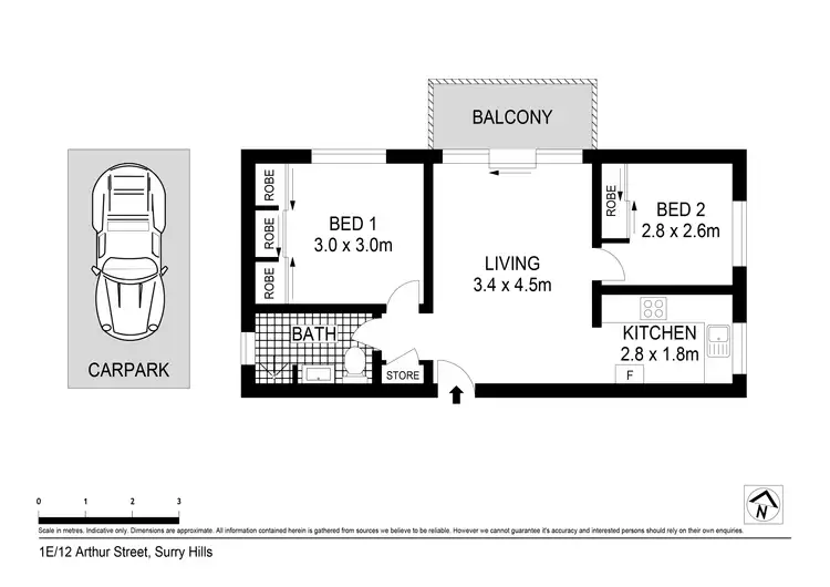 Floorplan of Homely apartment listing, 1E/12 Arthur Street, Surry Hills NSW 2010