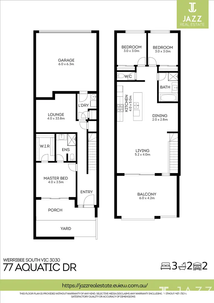 Floorplan of Homely townhouse listing, 77 Aquatic Drive, Werribee South VIC 3030